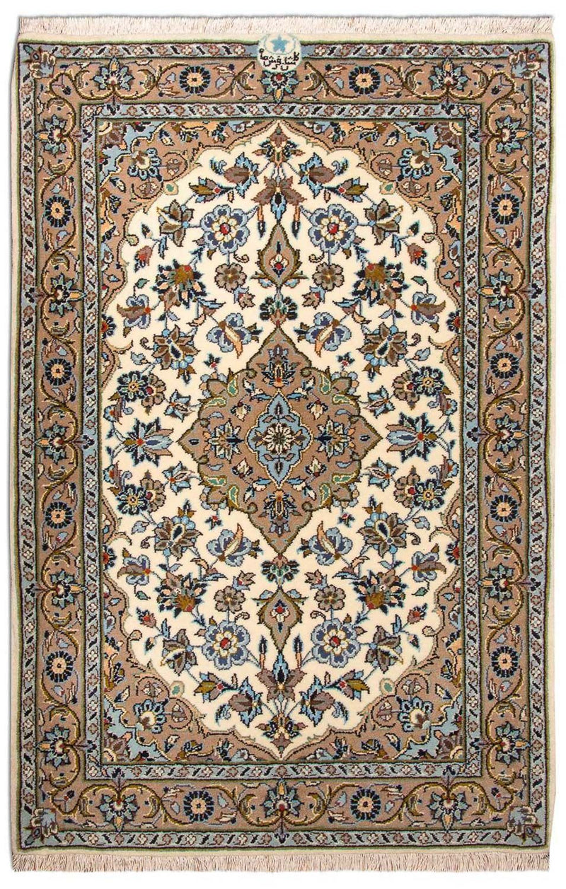 Persisk tæppe - Keshan - 125 x 79 cm - beige