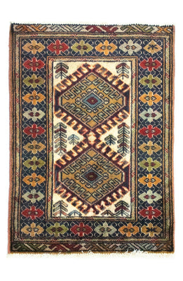Turkaman-tæppe - 86 x 60 cm - beige