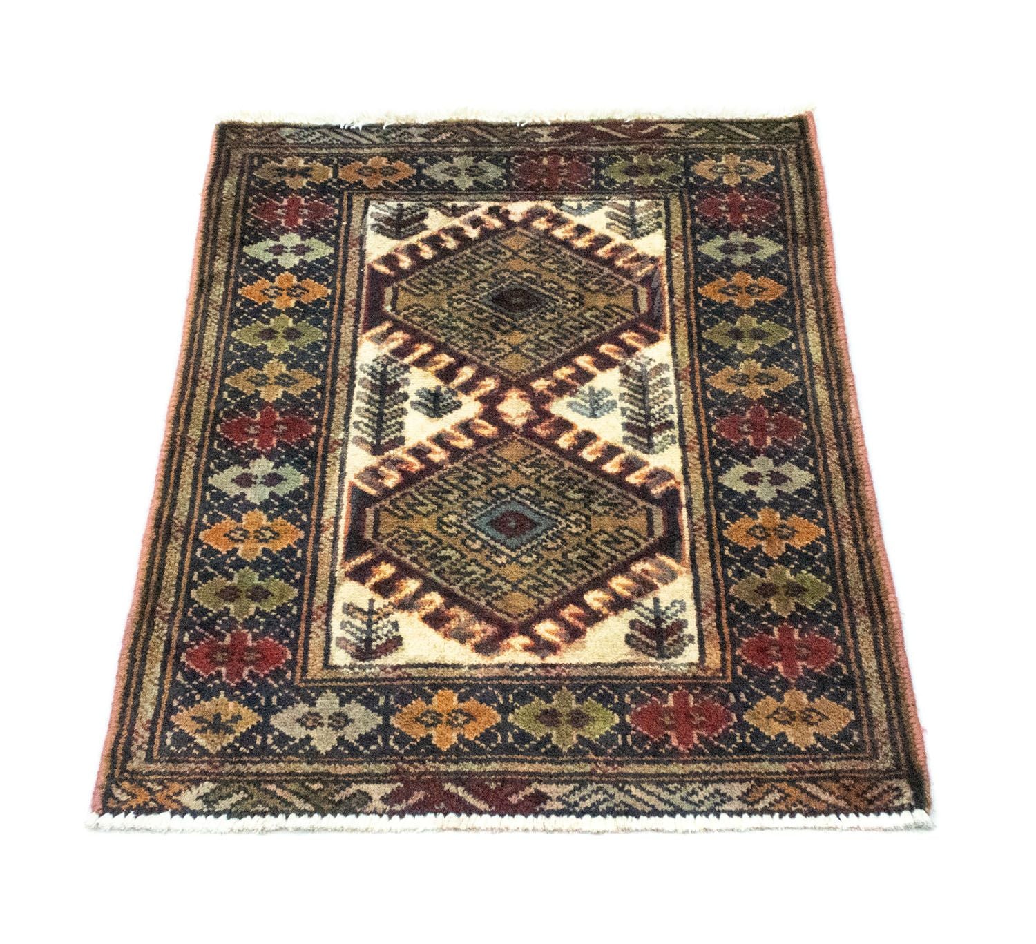 Turkaman-tæppe - 86 x 60 cm - beige