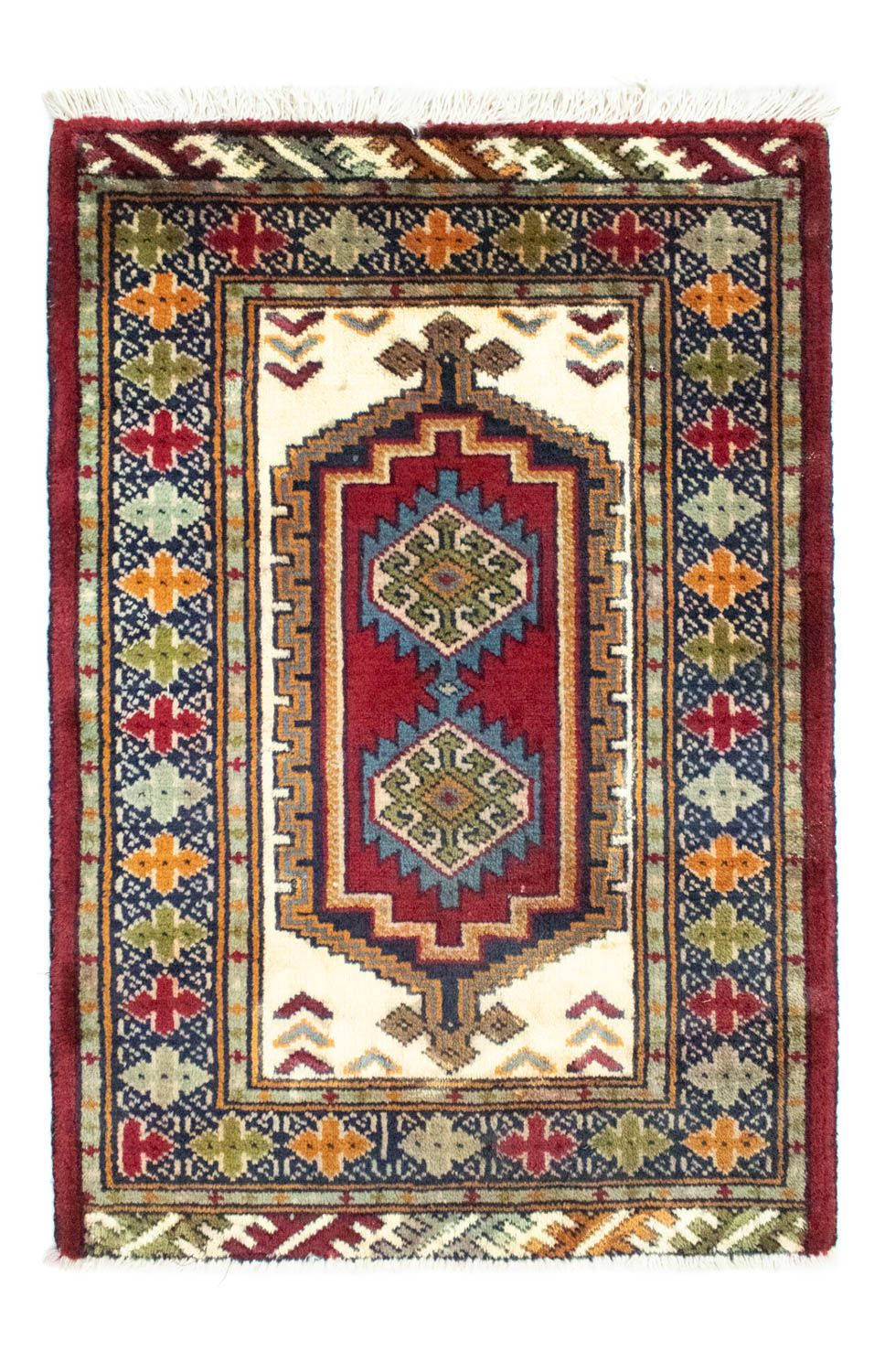 Turkaman-tæppe - 87 x 60 cm - rød