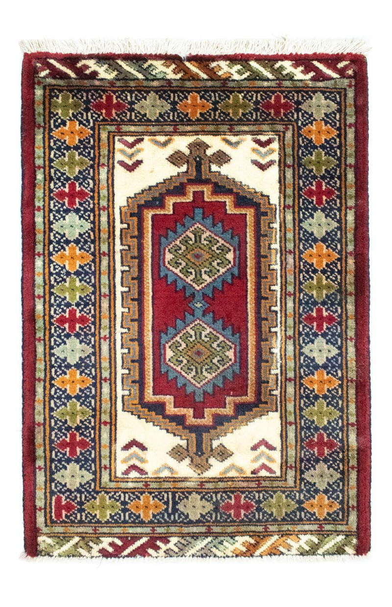 Turkaman-tæppe - 87 x 60 cm - rød
