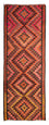 Løber Kelim-tæppe - gammelt - 380 x 150 cm - flerfarvet