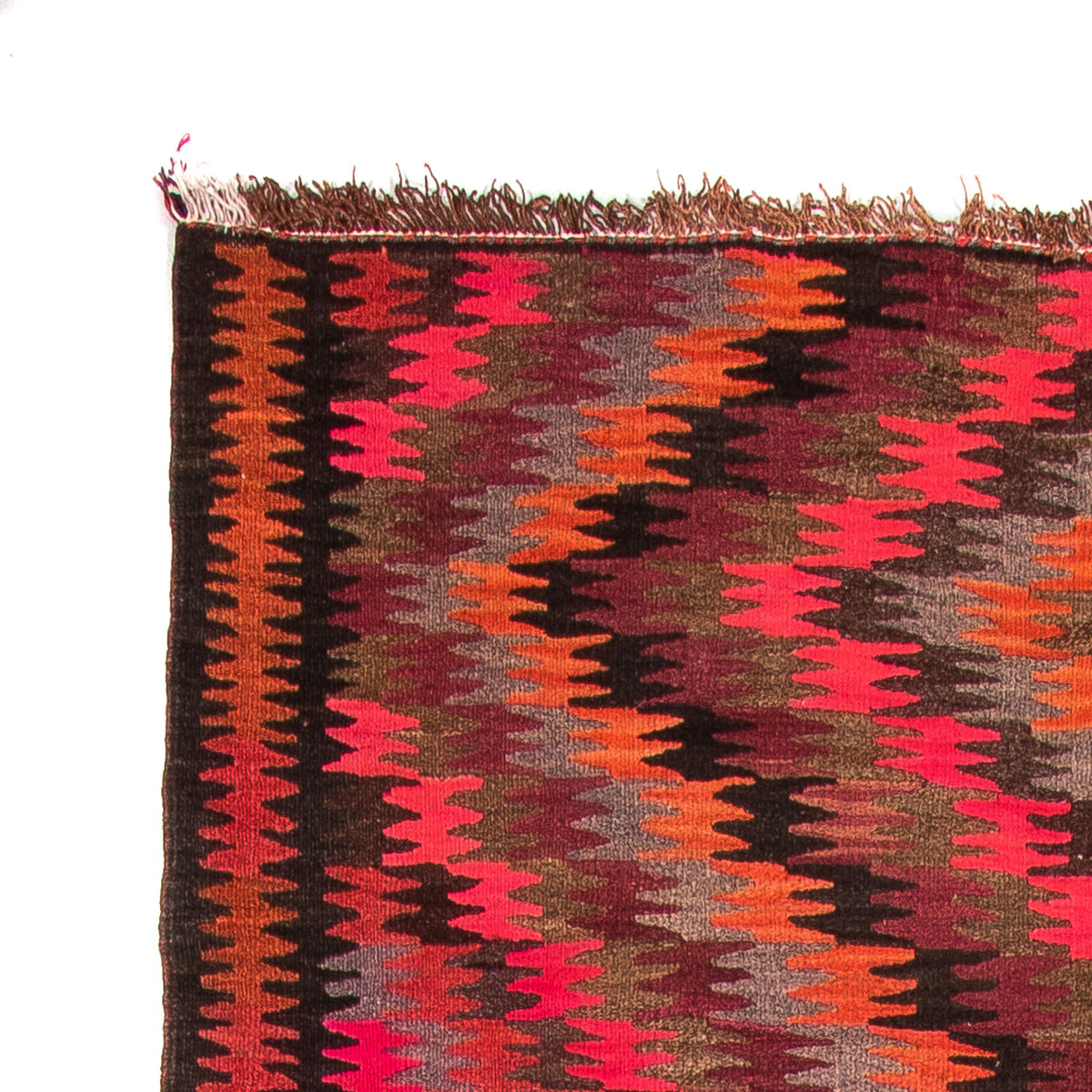 Løber Kelim-tæppe - gammelt - 380 x 150 cm - flerfarvet