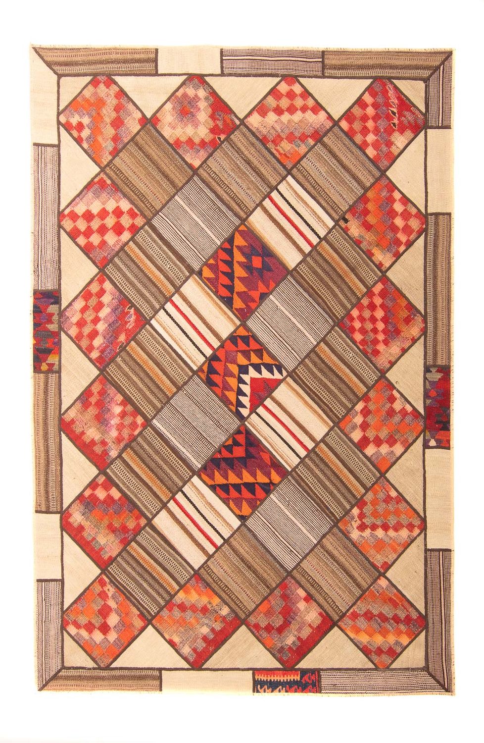 Patchwork-tæppe - 230 x 160 cm - flerfarvet