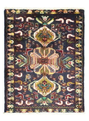 Turkaman-tæppe - 86 x 70 cm - mørkeblå