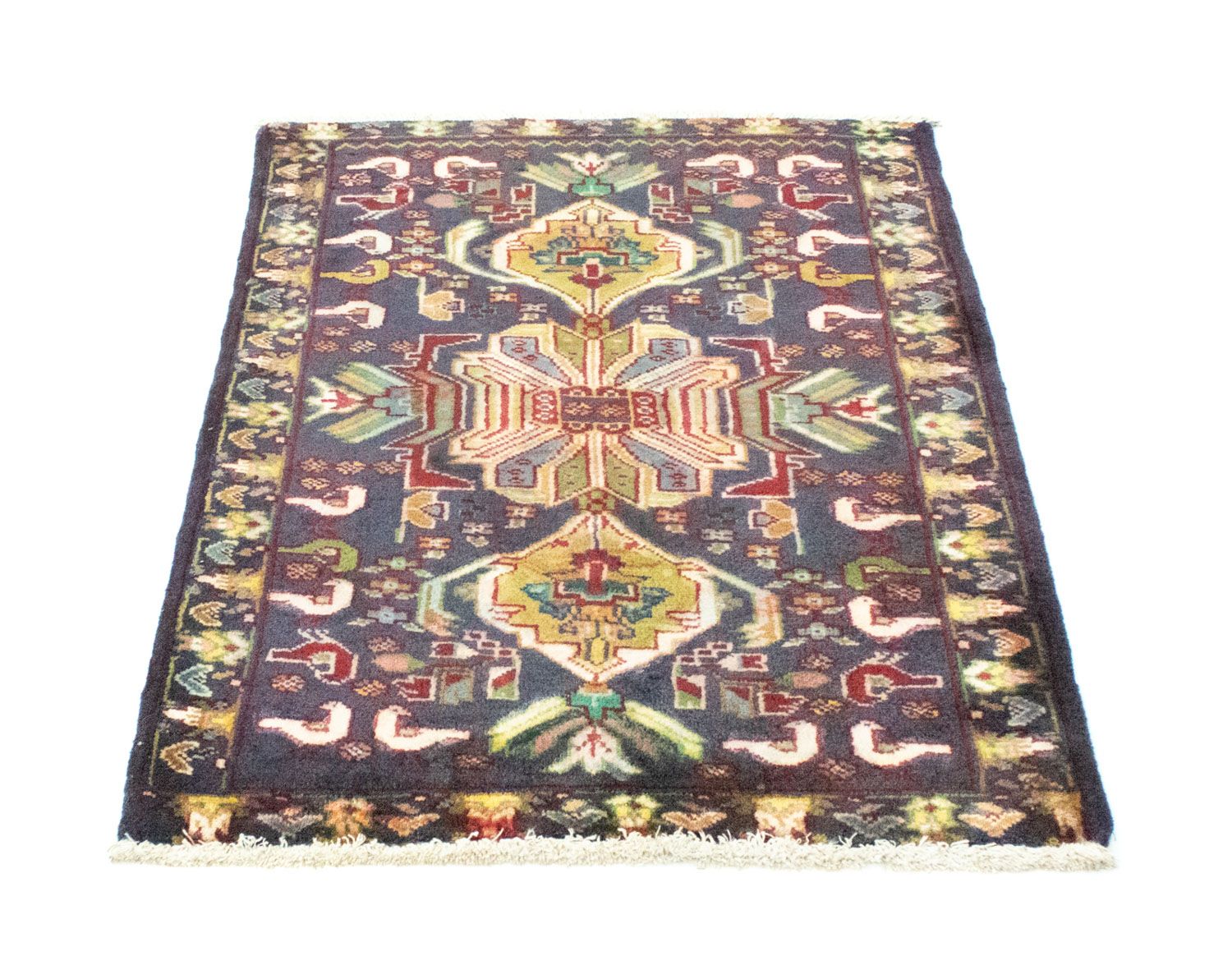 Turkaman-tæppe - 86 x 70 cm - mørkeblå
