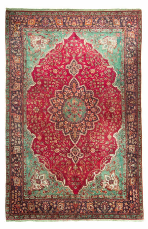 Persisk tæppe - Tabriz - 308 x 226 cm - mørkerød