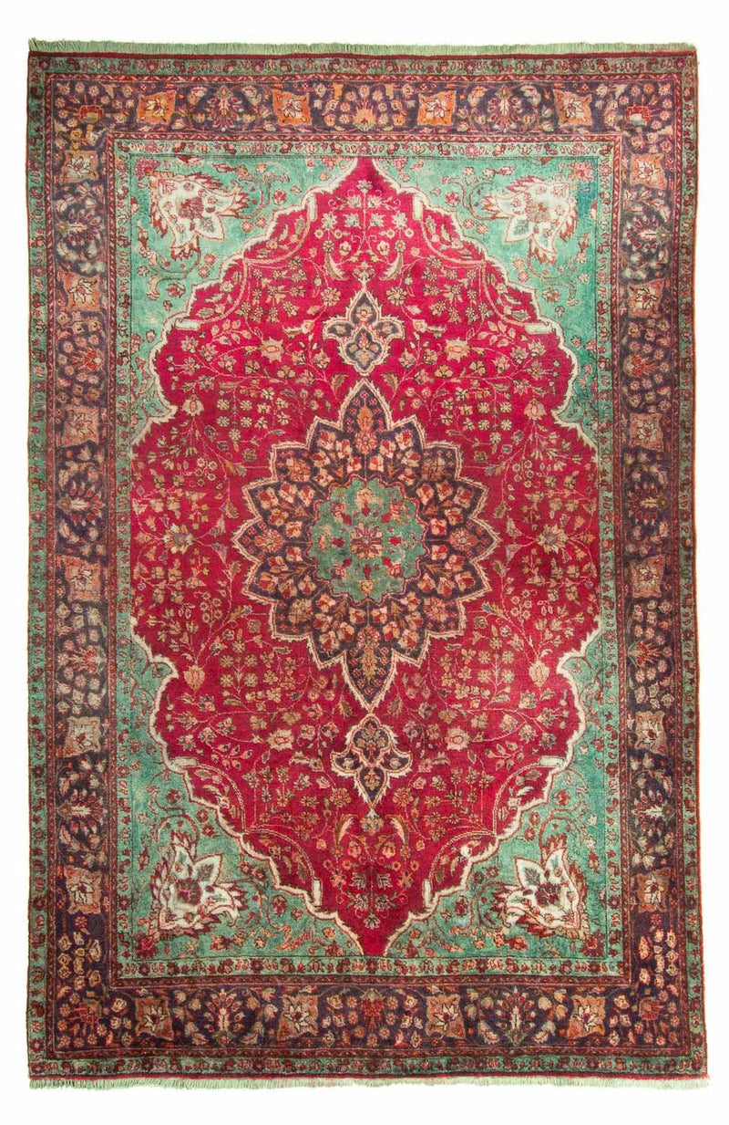 Persisk tæppe - Tabriz - 308 x 226 cm - mørkerød