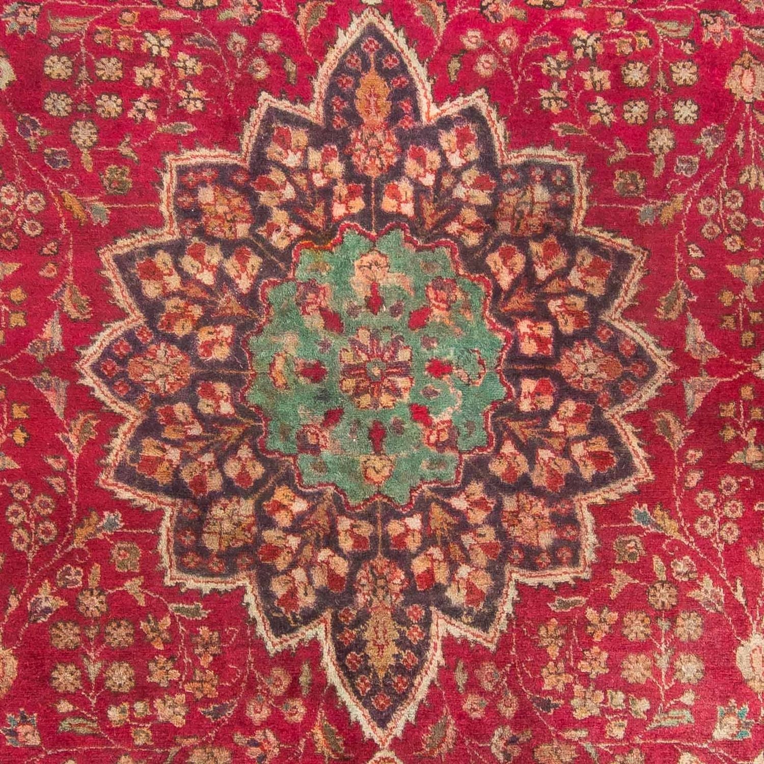 Persisk tæppe - Tabriz - 308 x 226 cm - mørkerød