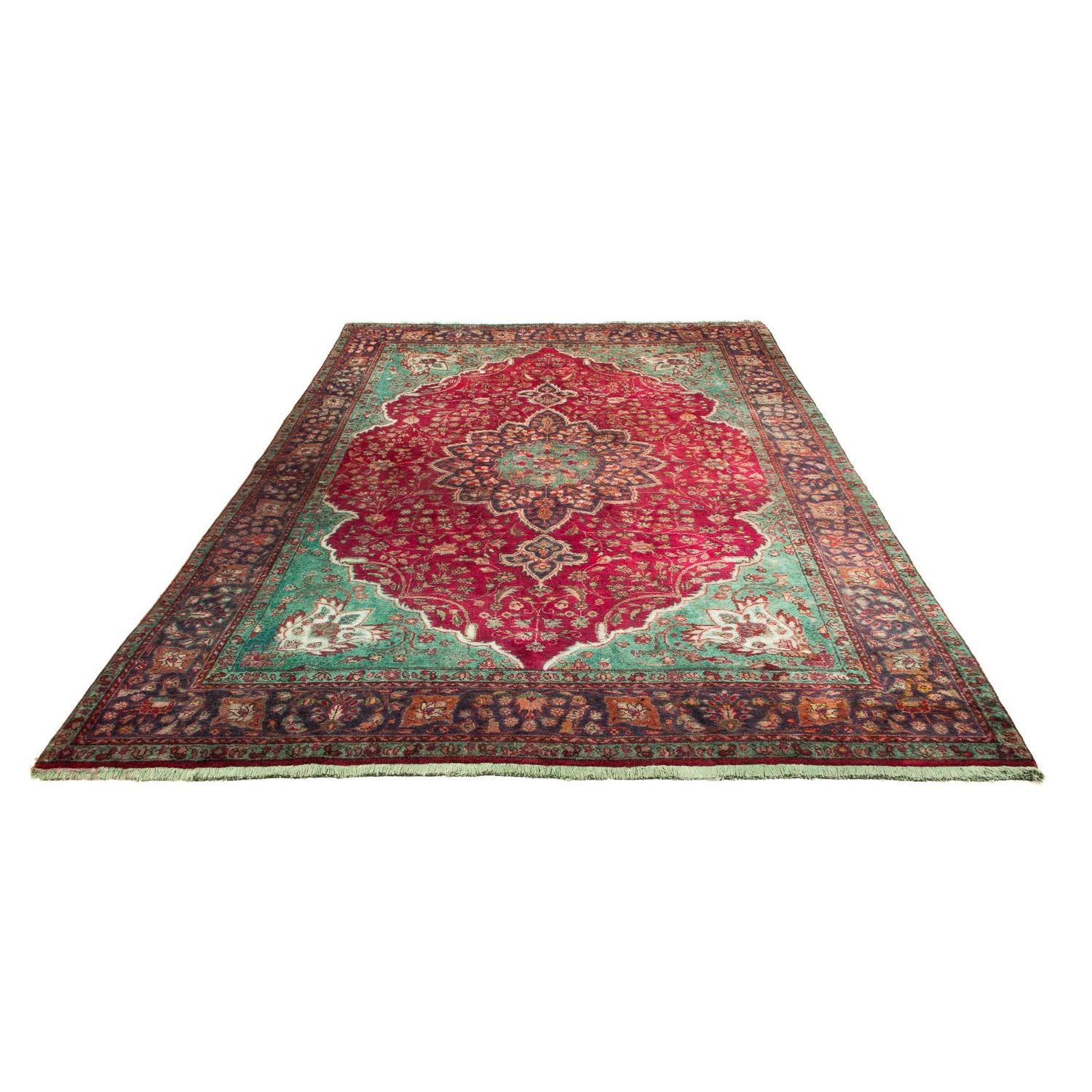 Persisk tæppe - Tabriz - 308 x 226 cm - mørkerød