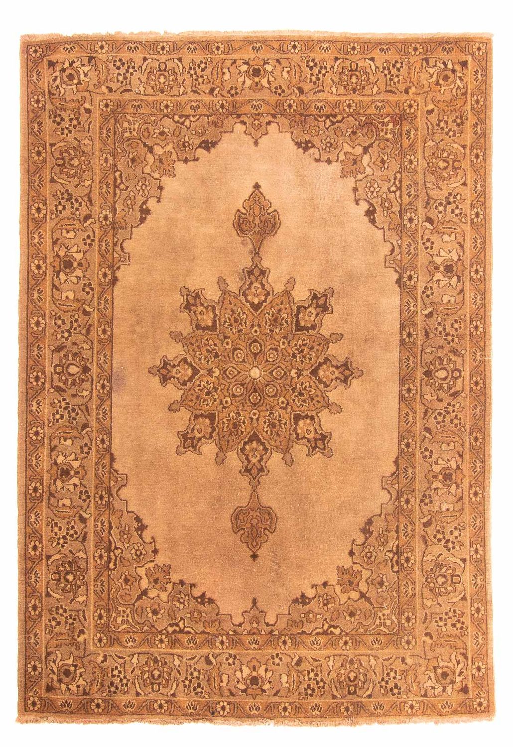 Afghansk tæppe - 213 x 150 cm - mørk beige