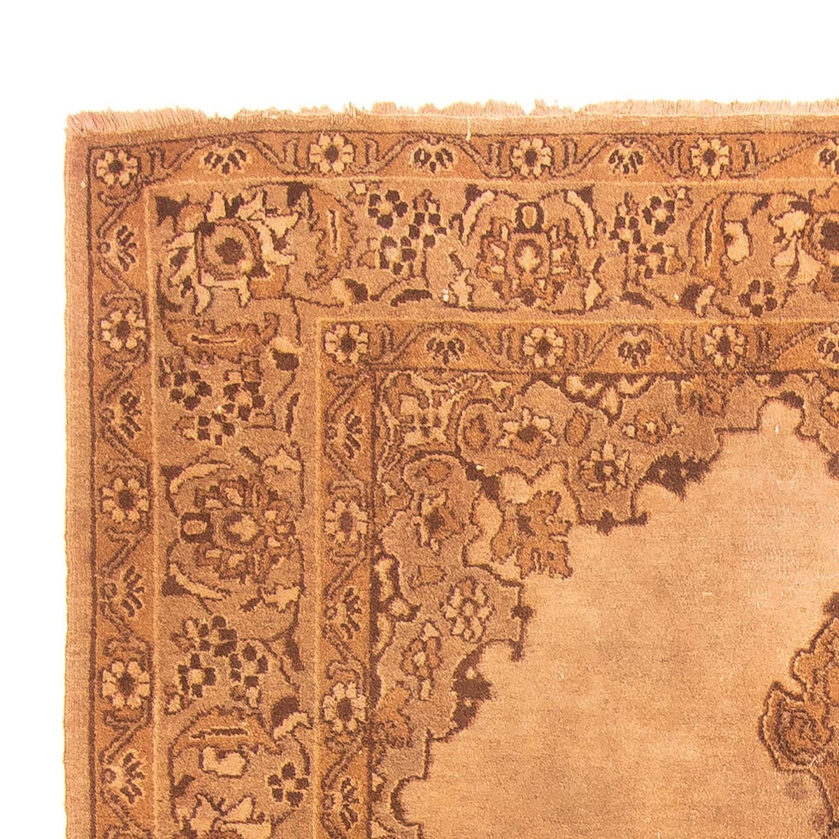 Afghansk tæppe - 213 x 150 cm - mørk beige