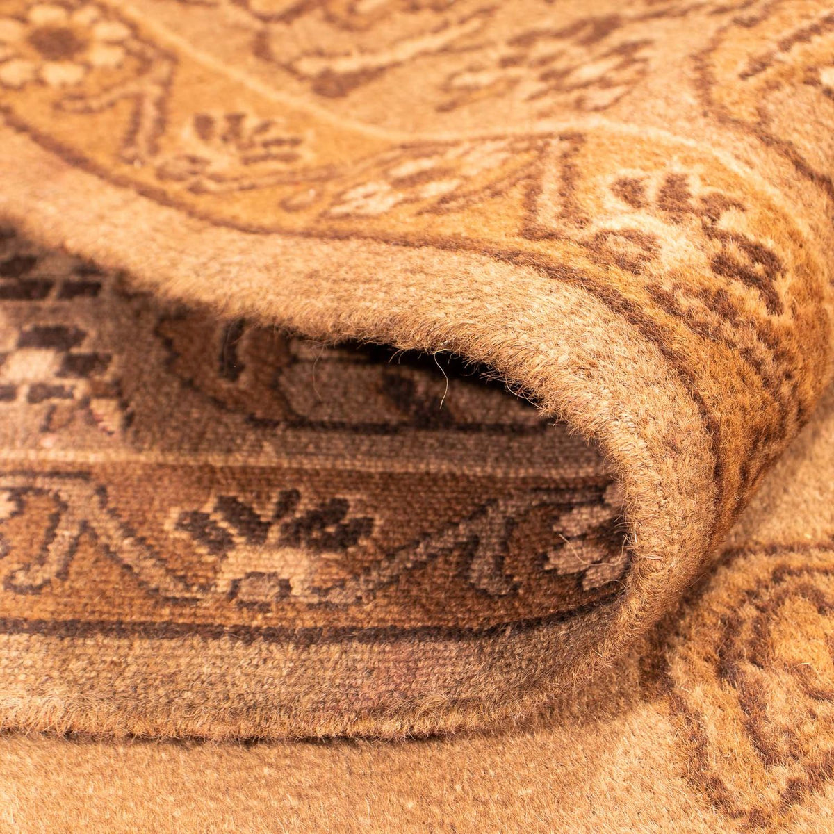 Afghansk tæppe - 213 x 150 cm - mørk beige