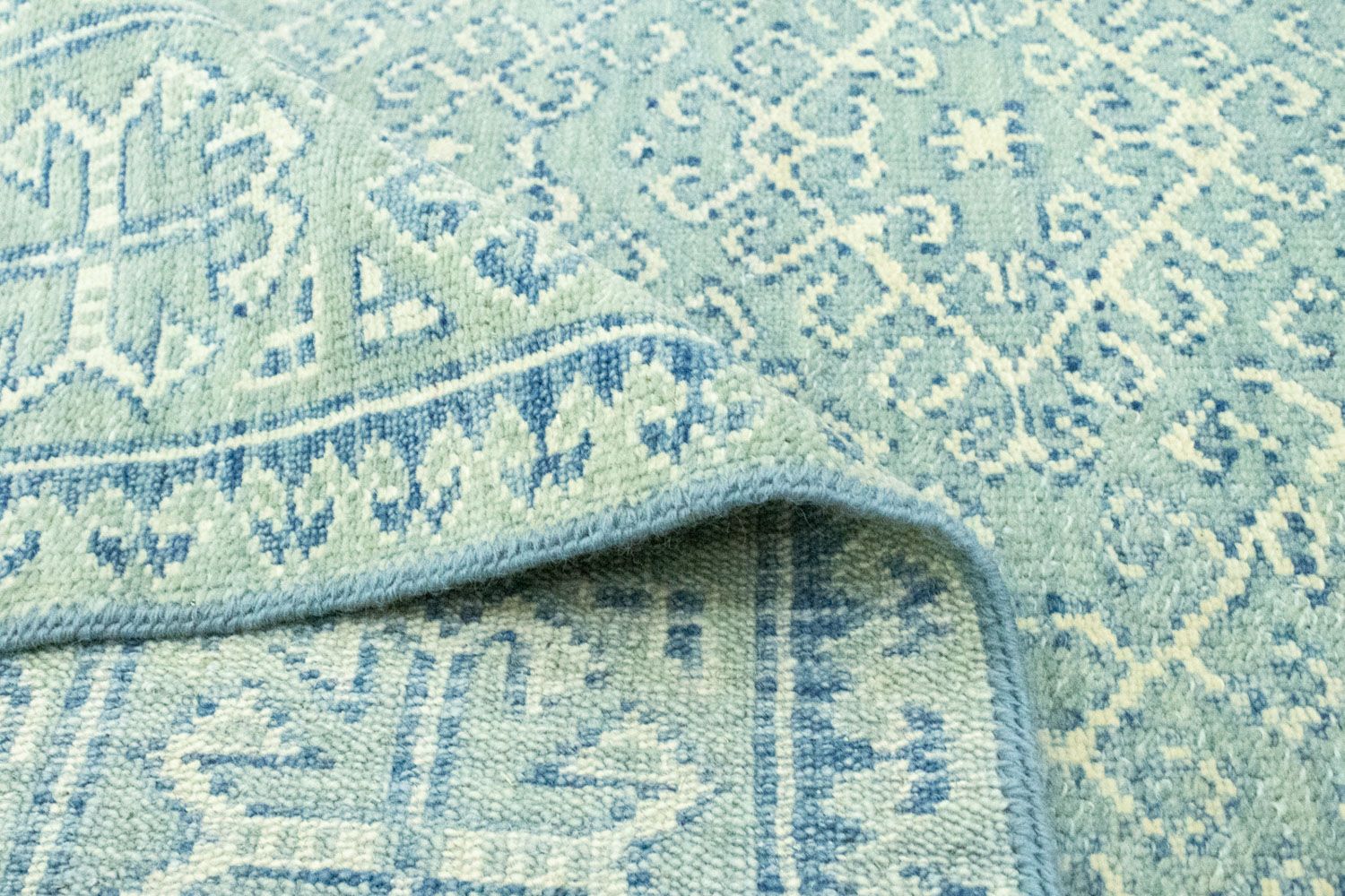 Designer tæppe - 301 x 258 cm - lyseblå