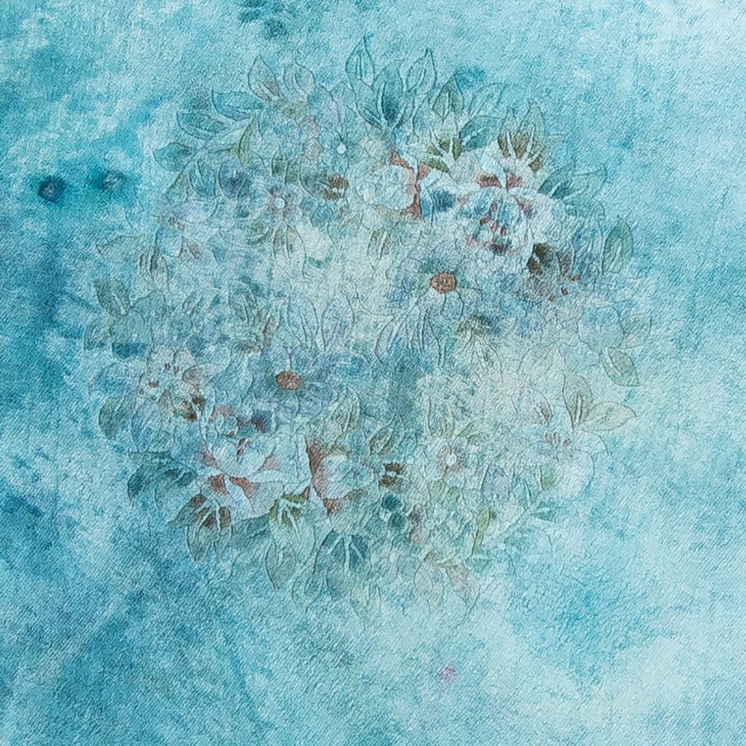 Silketæppe - China Silk rundt  - 187 x 187 cm - lyseblå