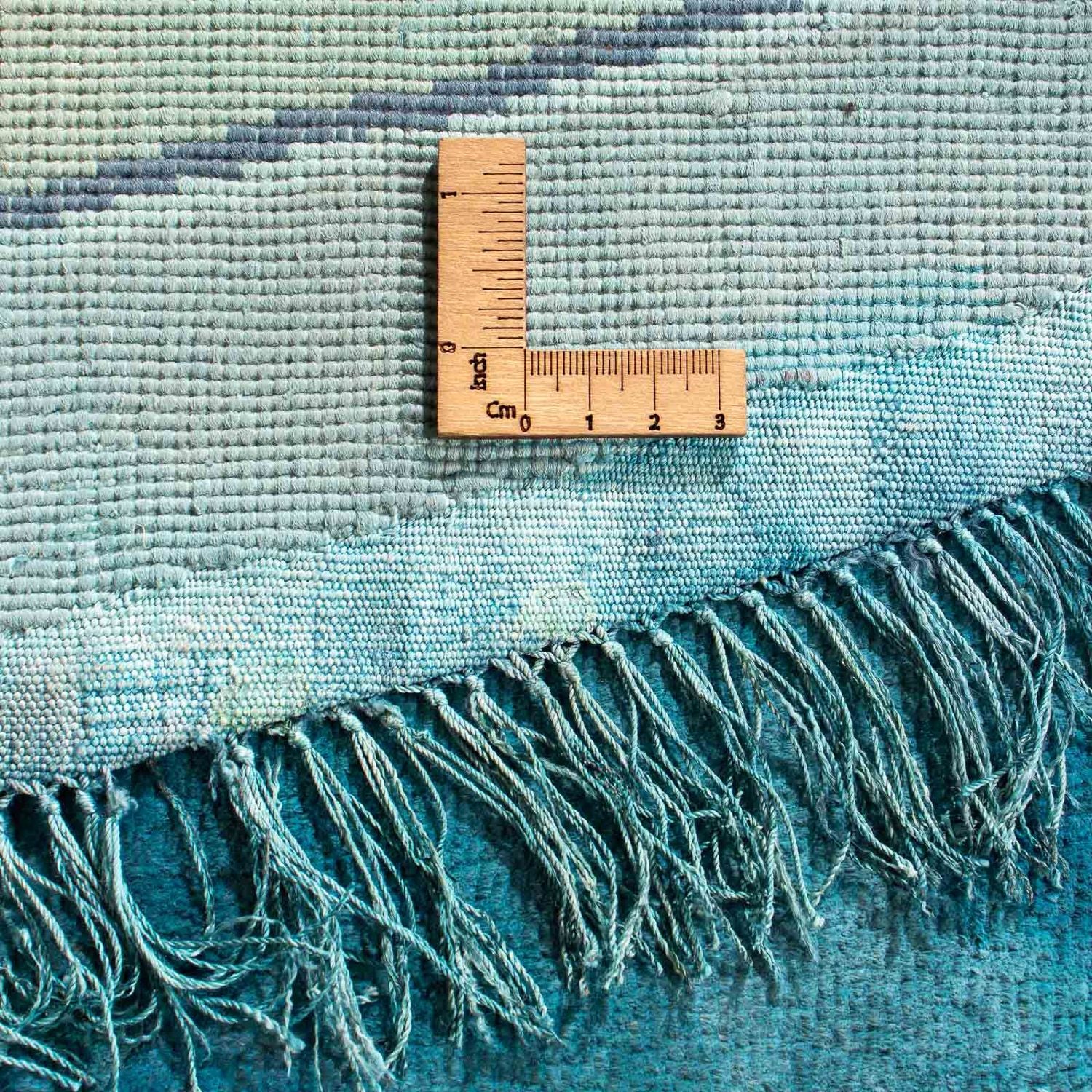 Silketæppe - China Silk rundt  - 187 x 187 cm - lyseblå