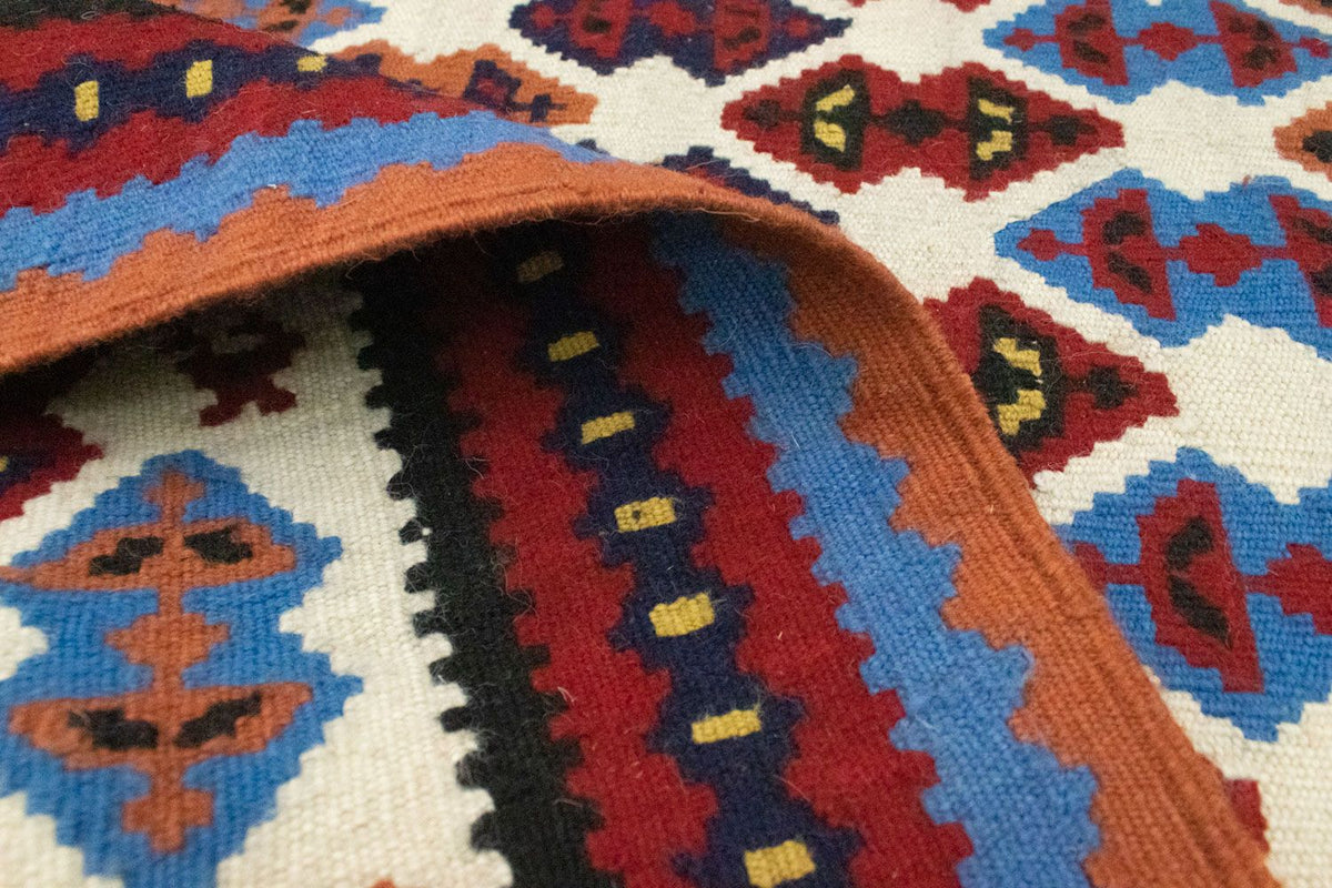 Kelim-tæppe - gammelt - 221 x 114 cm - beige