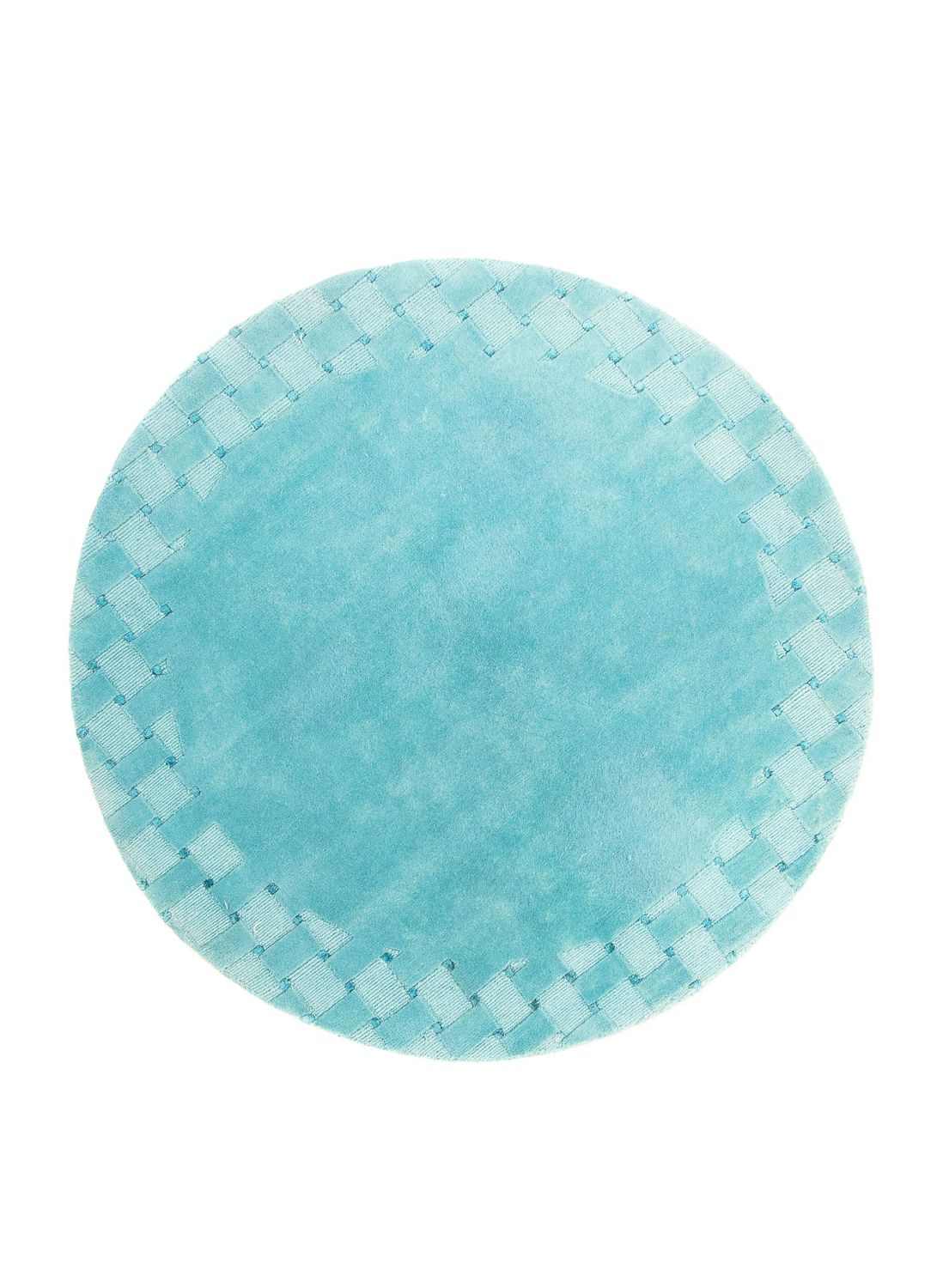 Nepal Tæppe rundt  - 151 x 151 cm - lyseblå