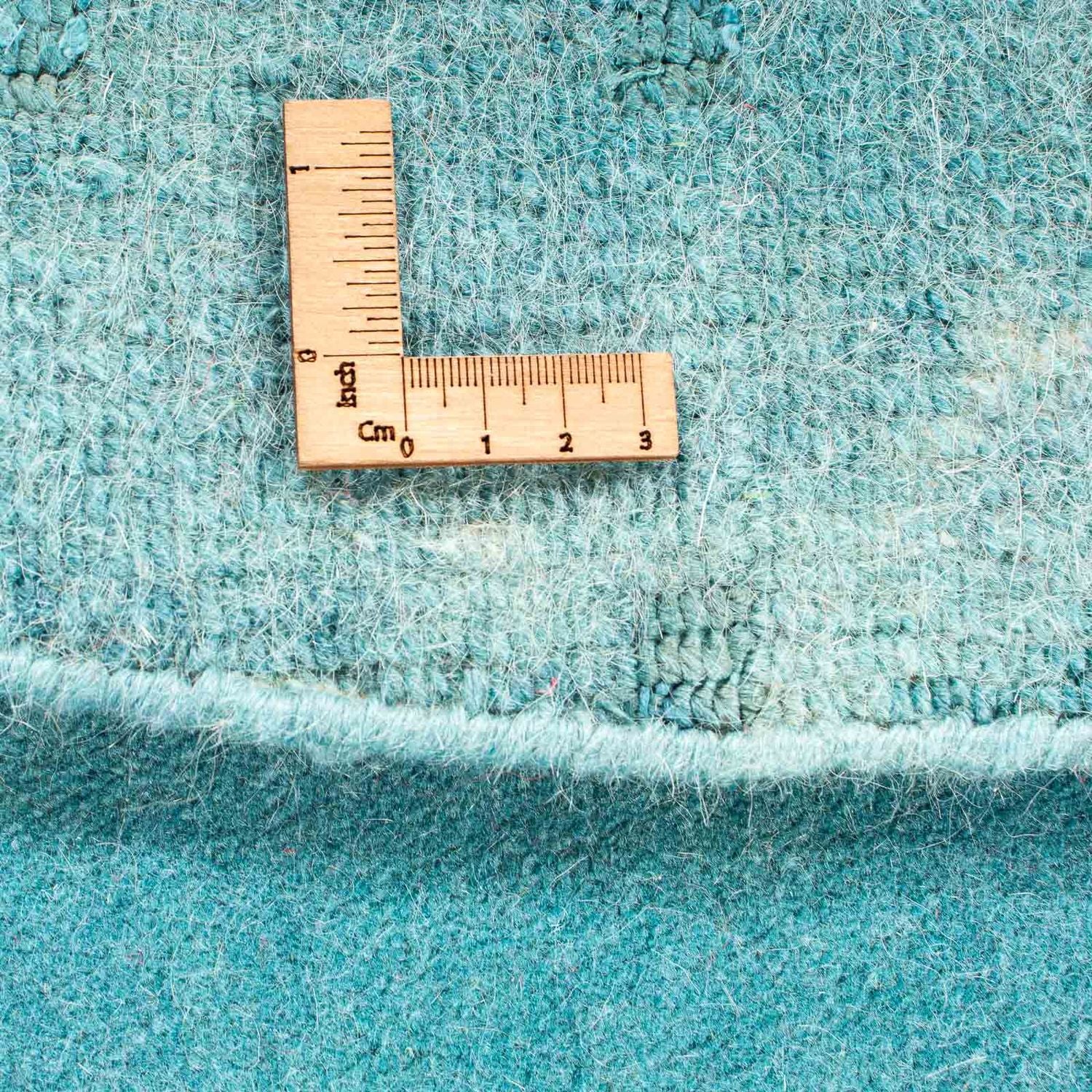 Nepal Tæppe rundt  - 151 x 151 cm - lyseblå