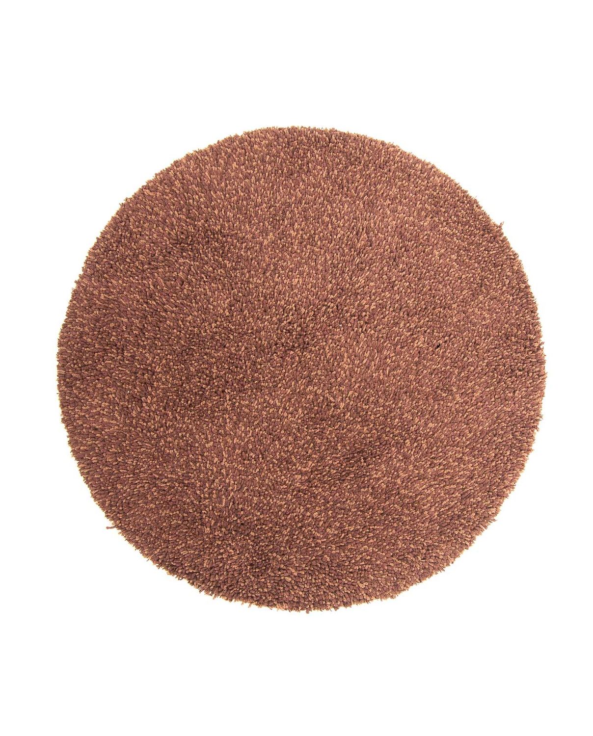Tæppe med høj pæl rundt  - 150 x 150 cm - brun