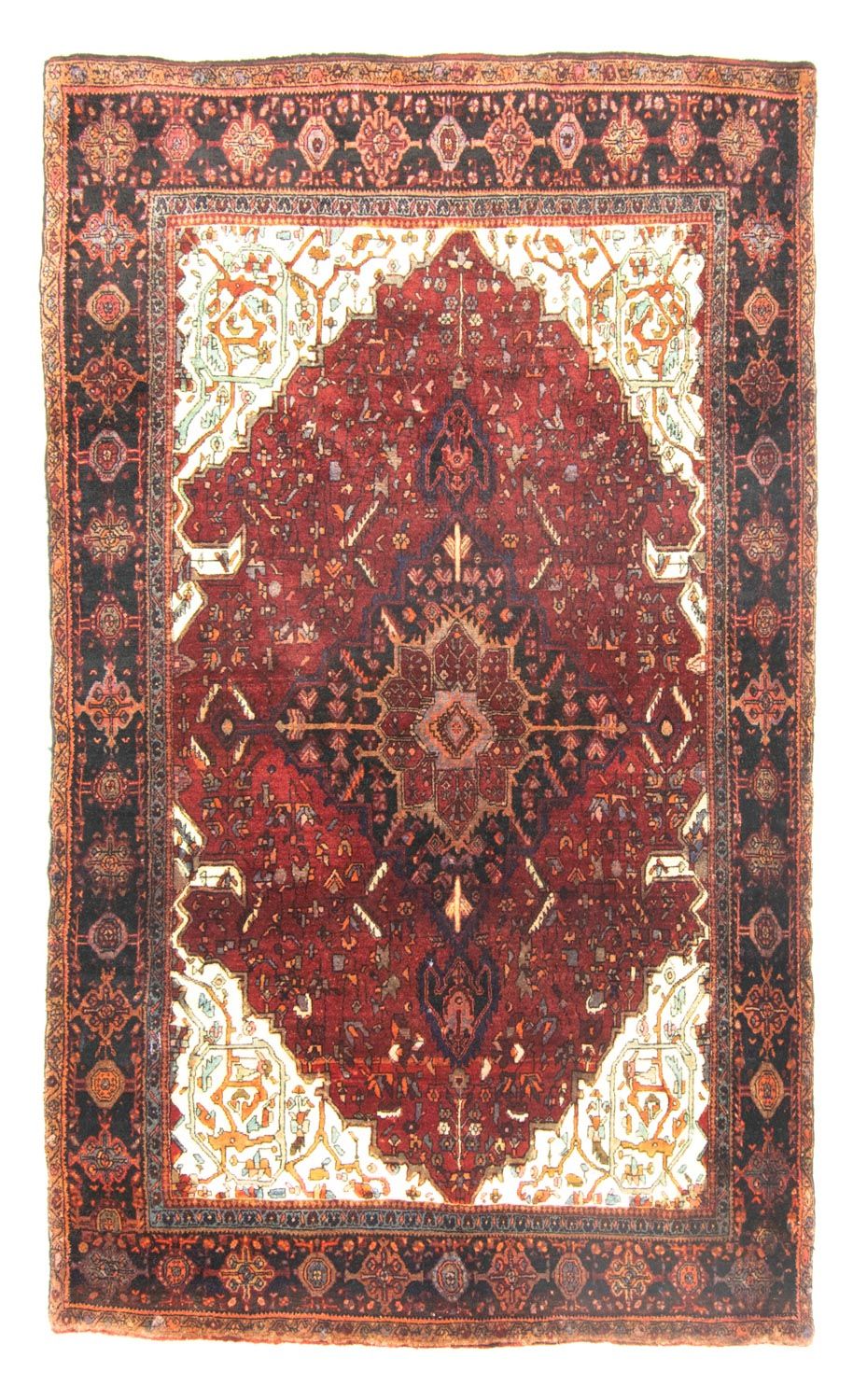 Persisk tæppe - Bijar - 244 x 146 cm - rød