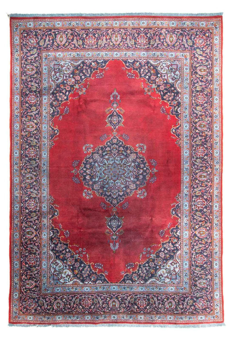 Persisk tæppe - Keshan - 325 x 225 cm - mørkerød