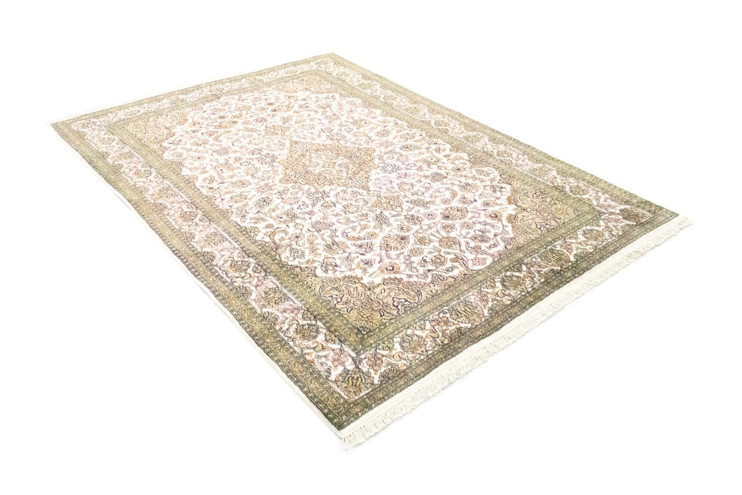 Silketæppe - Kashmir Silk - 217 x 153 cm - beige