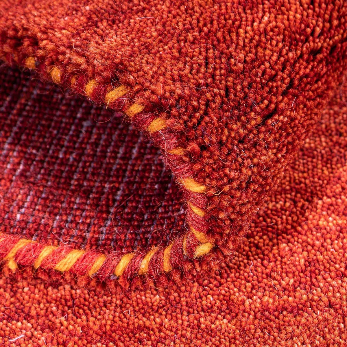 Gabbeh-tæppe - Indus - 90 x 60 cm - mørkerød