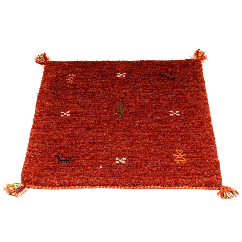 Gabbeh-tæppe - Indus - 90 x 60 cm - mørkerød