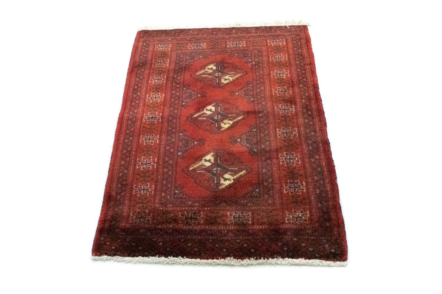 Turkaman-tæppe - 96 x 63 cm - rød