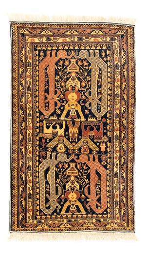 Afghansk tæppe - 153 x 87 cm - blå