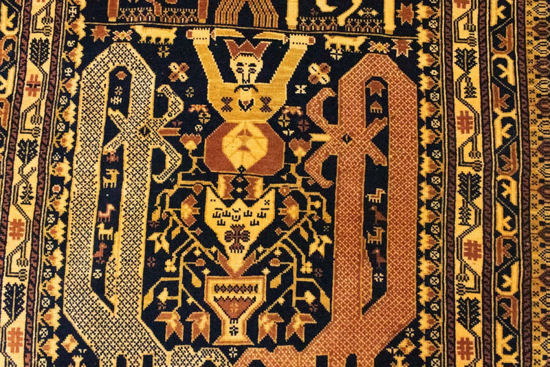 Afghansk tæppe - 153 x 87 cm - blå