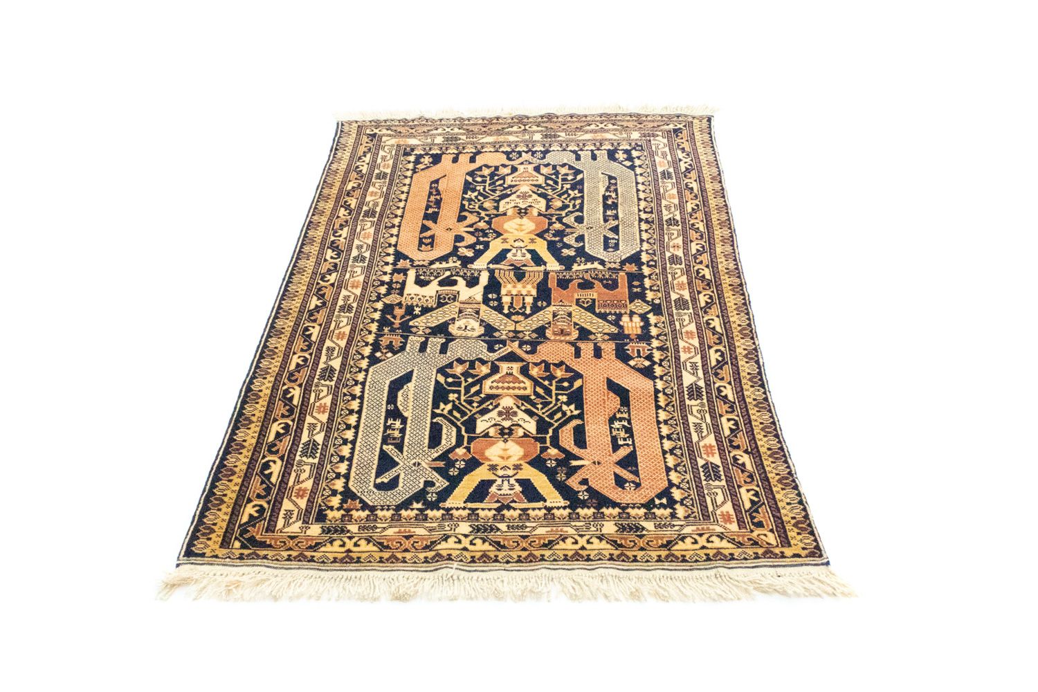 Afghansk tæppe - 153 x 87 cm - blå