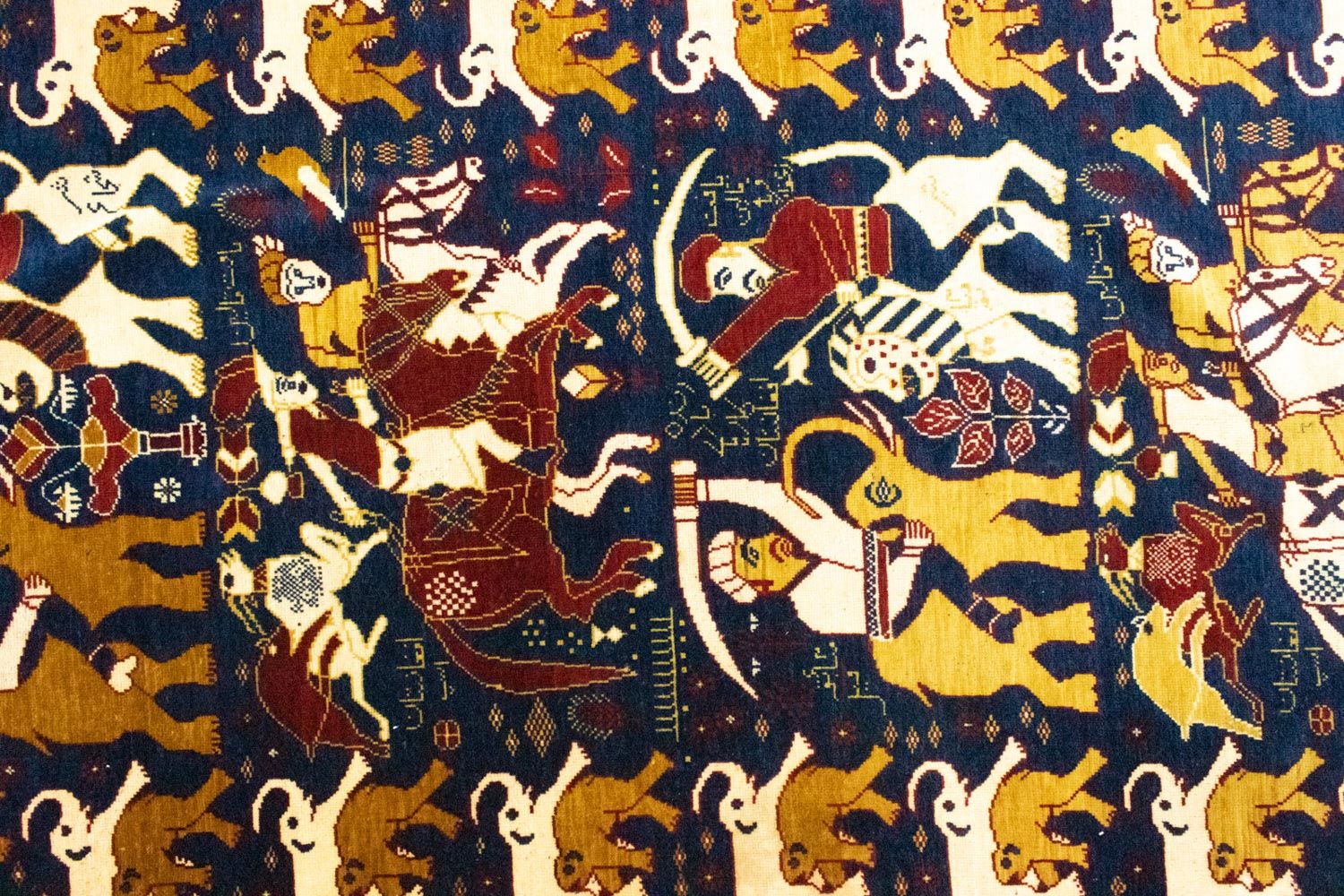 Afghansk tæppe - 195 x 128 cm - blå