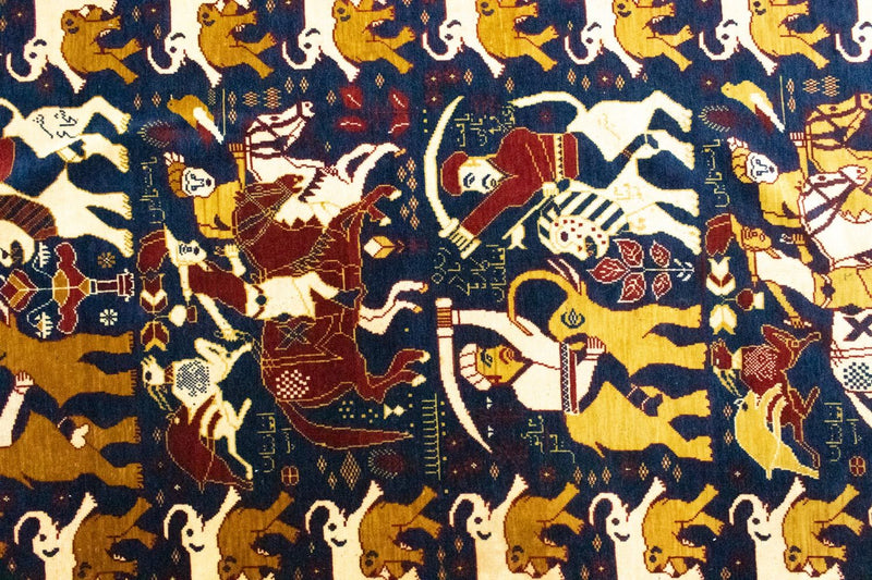 Afghansk tæppe - 195 x 128 cm - blå