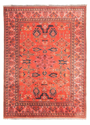 Afghansk tæppe - Hatshlu - 280 x 200 cm - lysrød