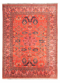 Afghansk tæppe - Hatshlu - 280 x 200 cm - lysrød