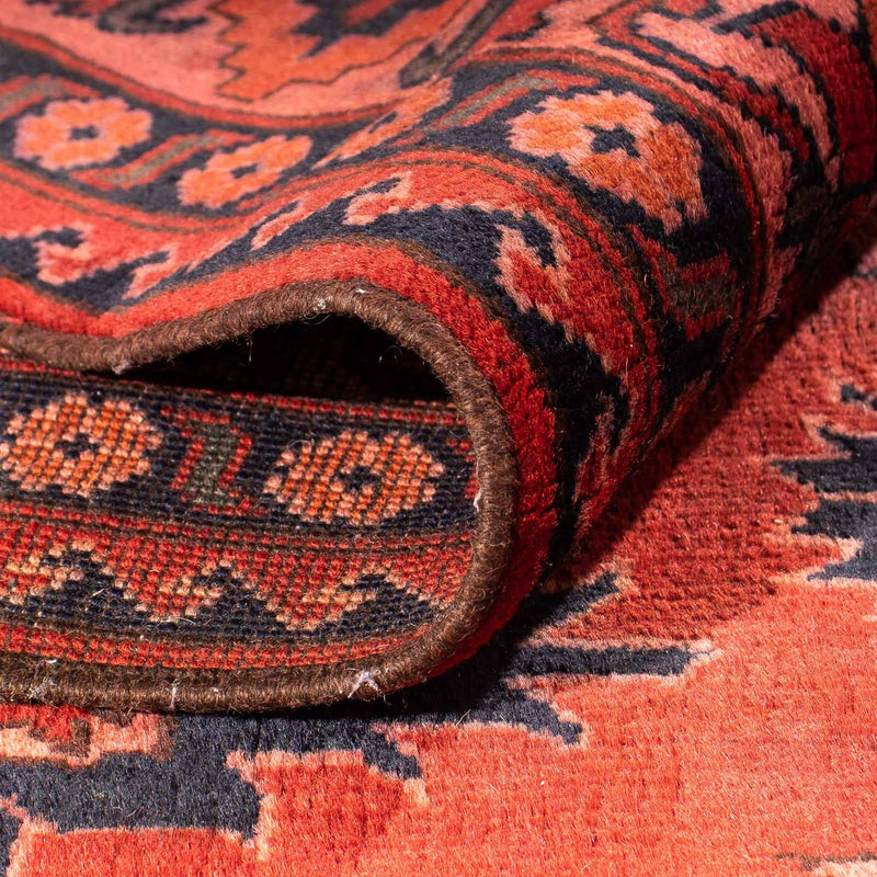 Afghansk tæppe - Hatshlu - 280 x 200 cm - lysrød