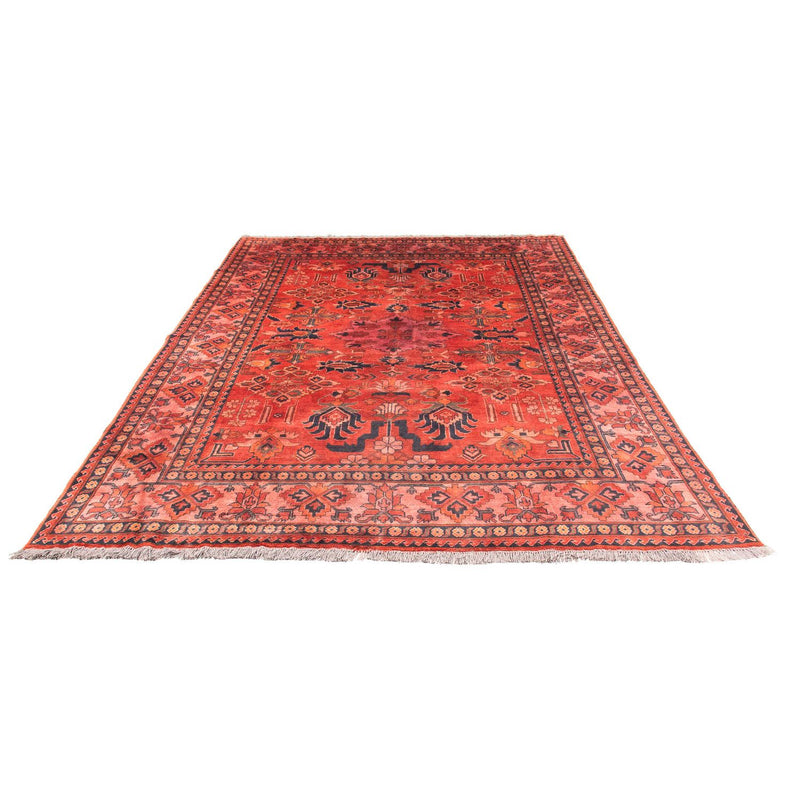 Afghansk tæppe - Hatshlu - 280 x 200 cm - lysrød