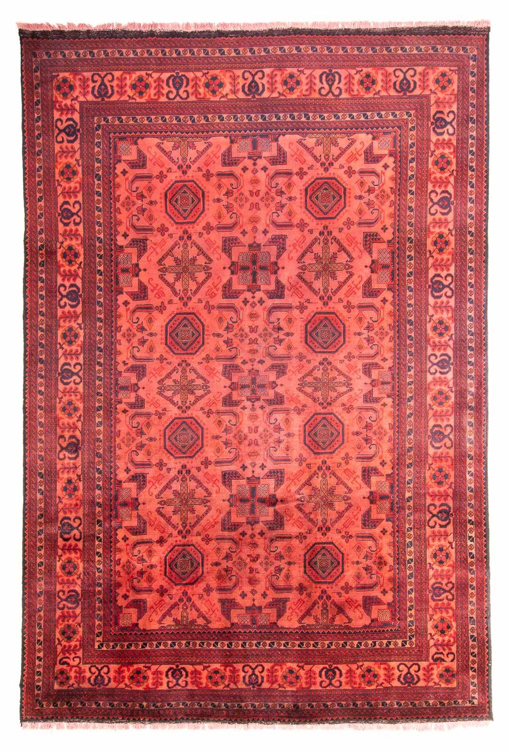 Afghansk tæppe - Hatshlu - 290 x 200 cm - rød
