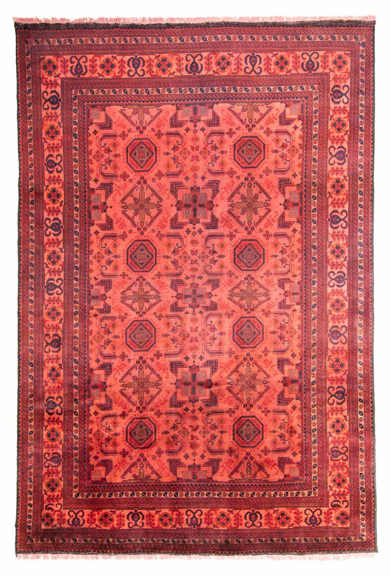 Afghansk tæppe - Hatshlu - 290 x 200 cm - rød