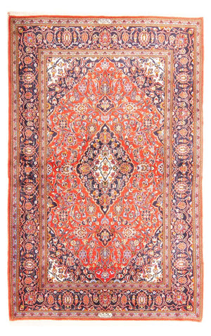 Persisk tæppe - Keshan - 217 x 139 cm - lysrød