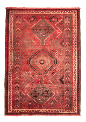 Persisk tæppe - Nomadisk - 242 x 174 cm - mørkerød