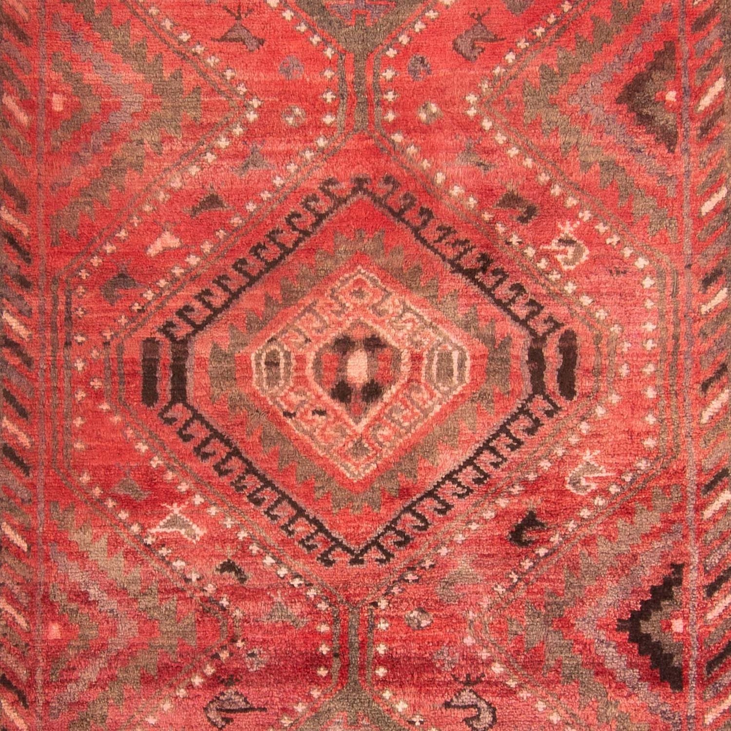 Persisk tæppe - Nomadisk - 242 x 174 cm - mørkerød
