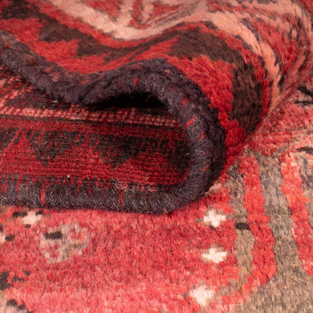 Persisk tæppe - Nomadisk - 242 x 174 cm - mørkerød