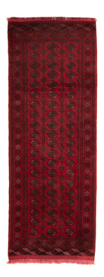 Løber Afghansk tæppe - Bukhara - 280 x 106 cm - mørkerød