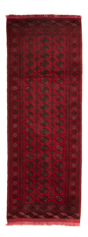 Løber Afghansk tæppe - Bukhara - 280 x 106 cm - mørkerød
