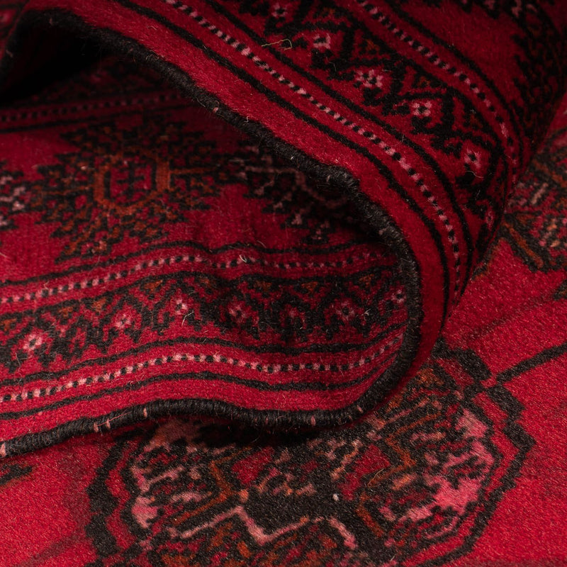 Løber Afghansk tæppe - Bukhara - 280 x 106 cm - mørkerød