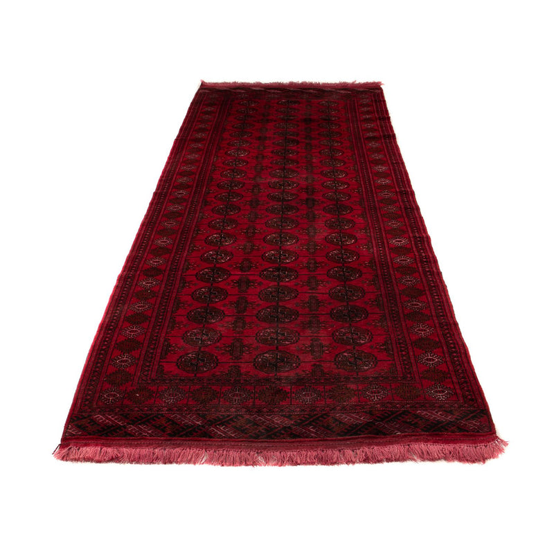 Løber Afghansk tæppe - Bukhara - 280 x 106 cm - mørkerød