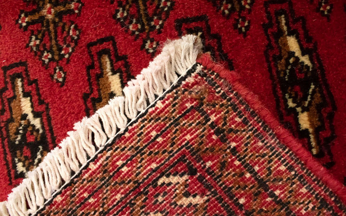 Turkaman-tæppe - 130 x 60 cm - rød